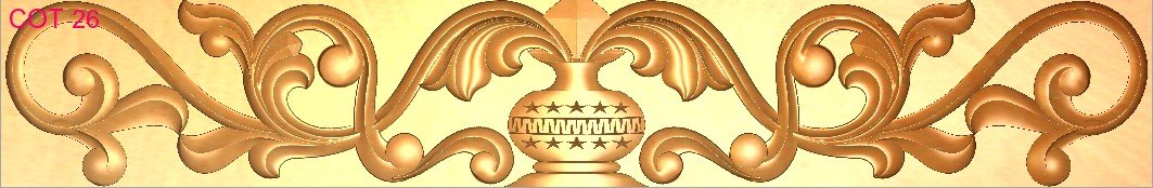 COT DESIGNS - COT-26 Floral Decorative Border Relief Carving 3D Model